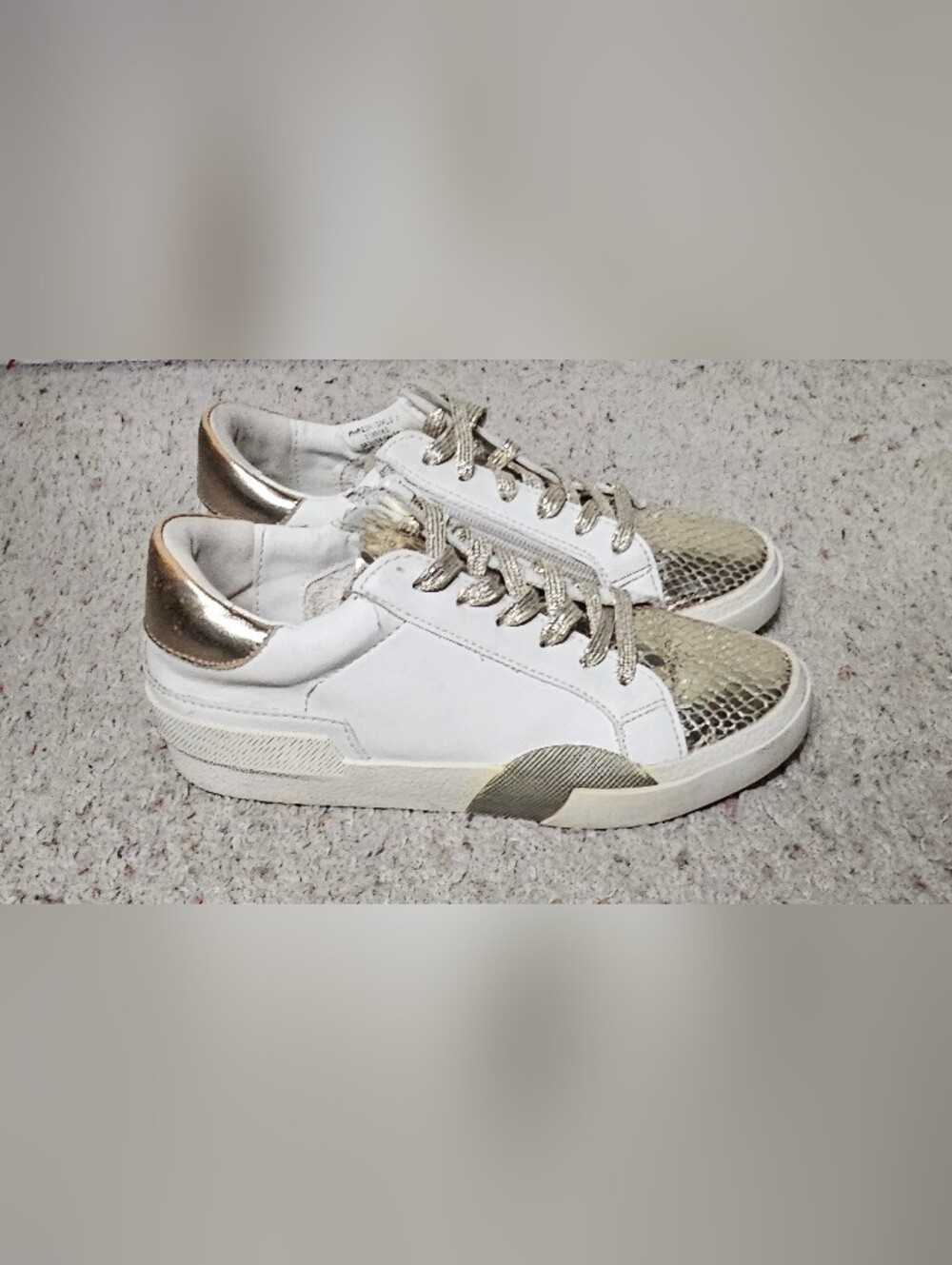 Dolche Vita gold and white sneakers girls size 3